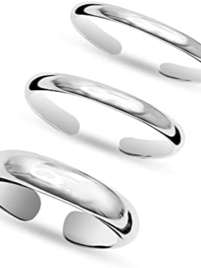 925 Sterling Silver Minimalist Toe Rings Set Simple Open Adjustable ToeRings Fo
